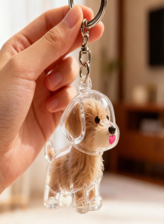 Manoai Dog Hair Keychain,Transparent Bottle for Fur,Dog Memorial Gifts for Loss,Pet Fur Keepsake,Dogs Hair Collector Keychain,Red Mouth - Image 3